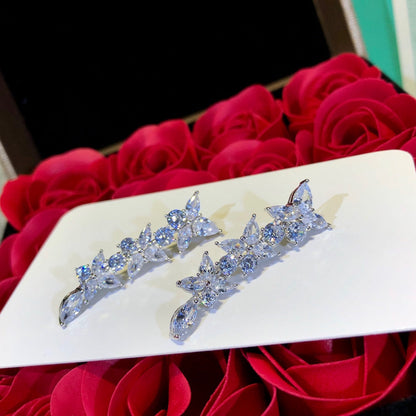 [Haelin Jewelry]VICTORIA SILVER DIAMOND DROP EARRINGS