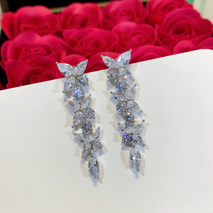 [Haelin Jewelry]VICTORIA SILVER DIAMOND DROP EARRINGS