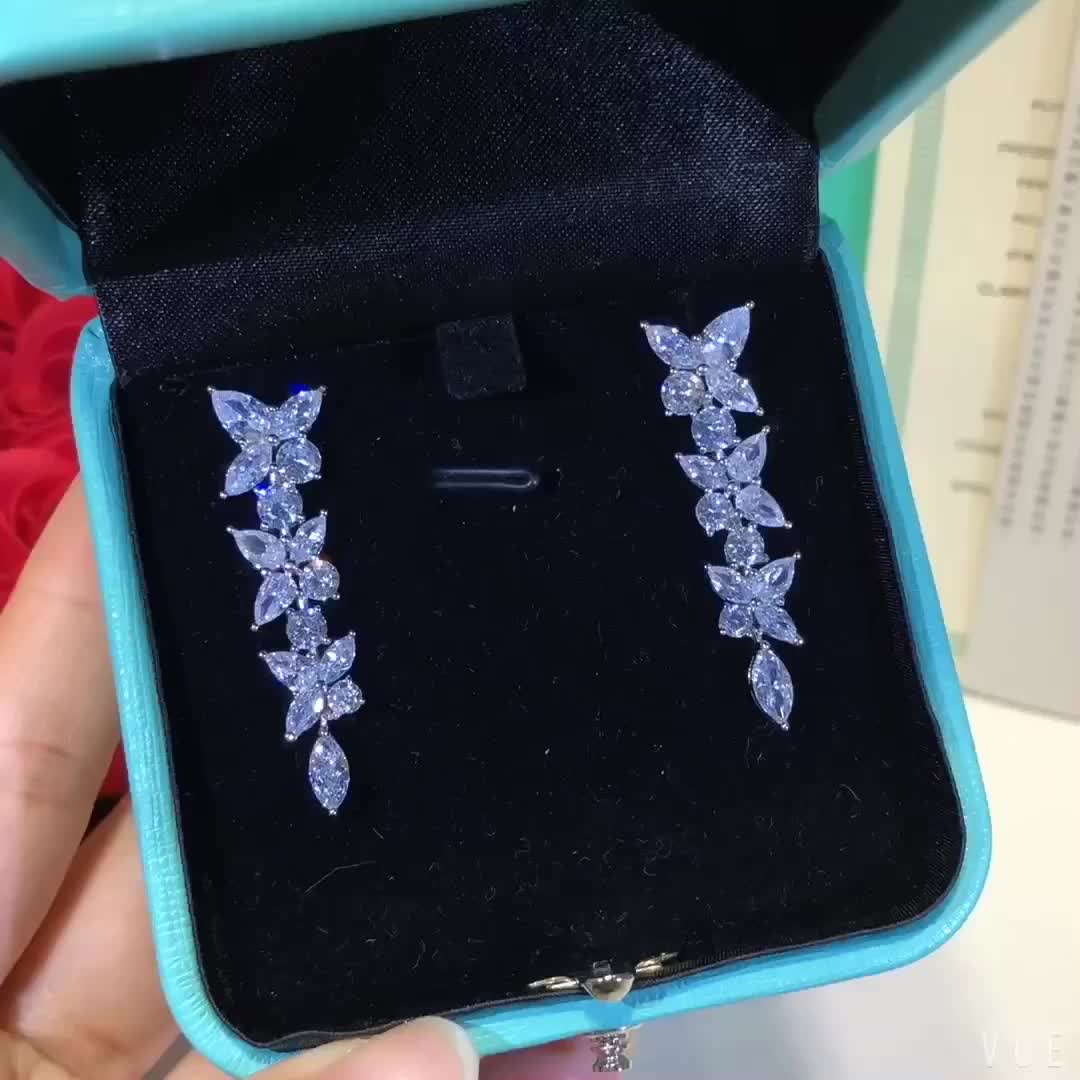 [Haelin Jewelry]VICTORIA SILVER DIAMOND DROP EARRINGS