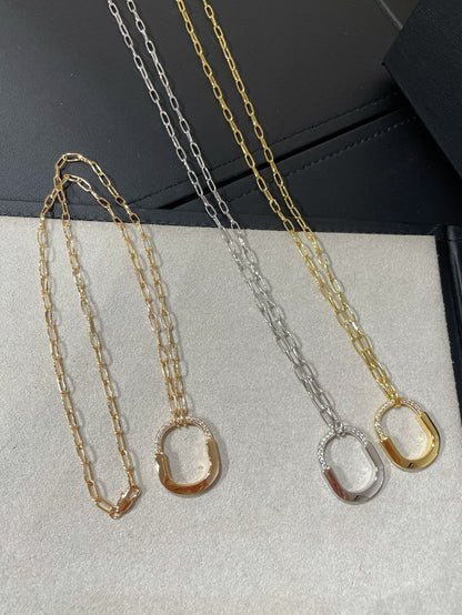 [Haelin Jewelry]LOCK MEDIUM PENDANT DIAMOND NECKLACE