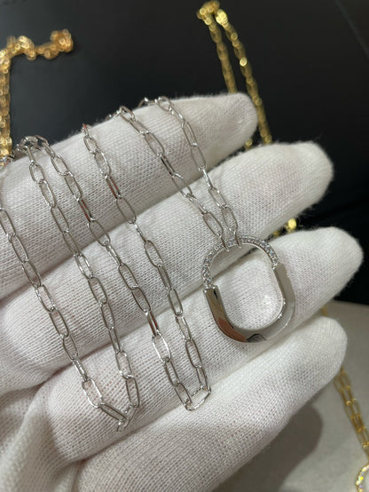 [Haelin Jewelry]LOCK MEDIUM PENDANT DIAMOND NECKLACE