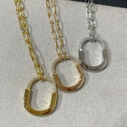 [Haelin Jewelry]LOCK MEDIUM PENDANT DIAMOND NECKLACE