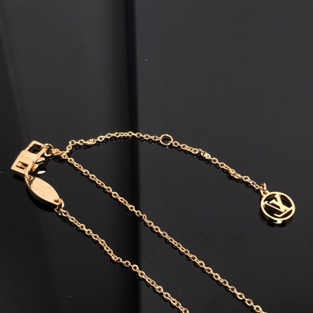 [⭐Haelin Jewelry]COLOR BLOSSOM PINK MOP SUN GOLD NECKLACE