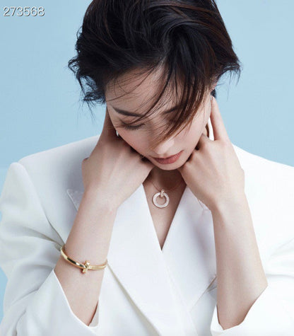 [Haelin Jewelry]T1 CIRCLE DIAMOND PAVED MEDIUM NECKLACE