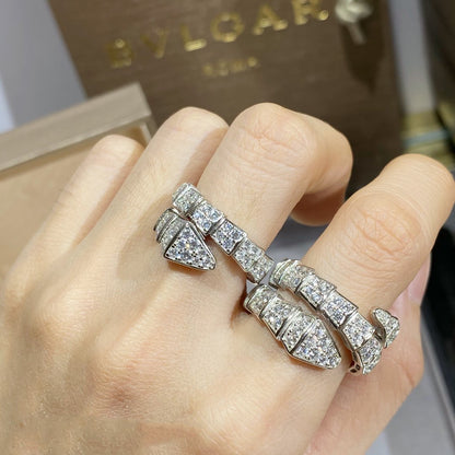 [⭐Haelin Jewelry]SERPENTI RING SILVER DIAMOND PAVED