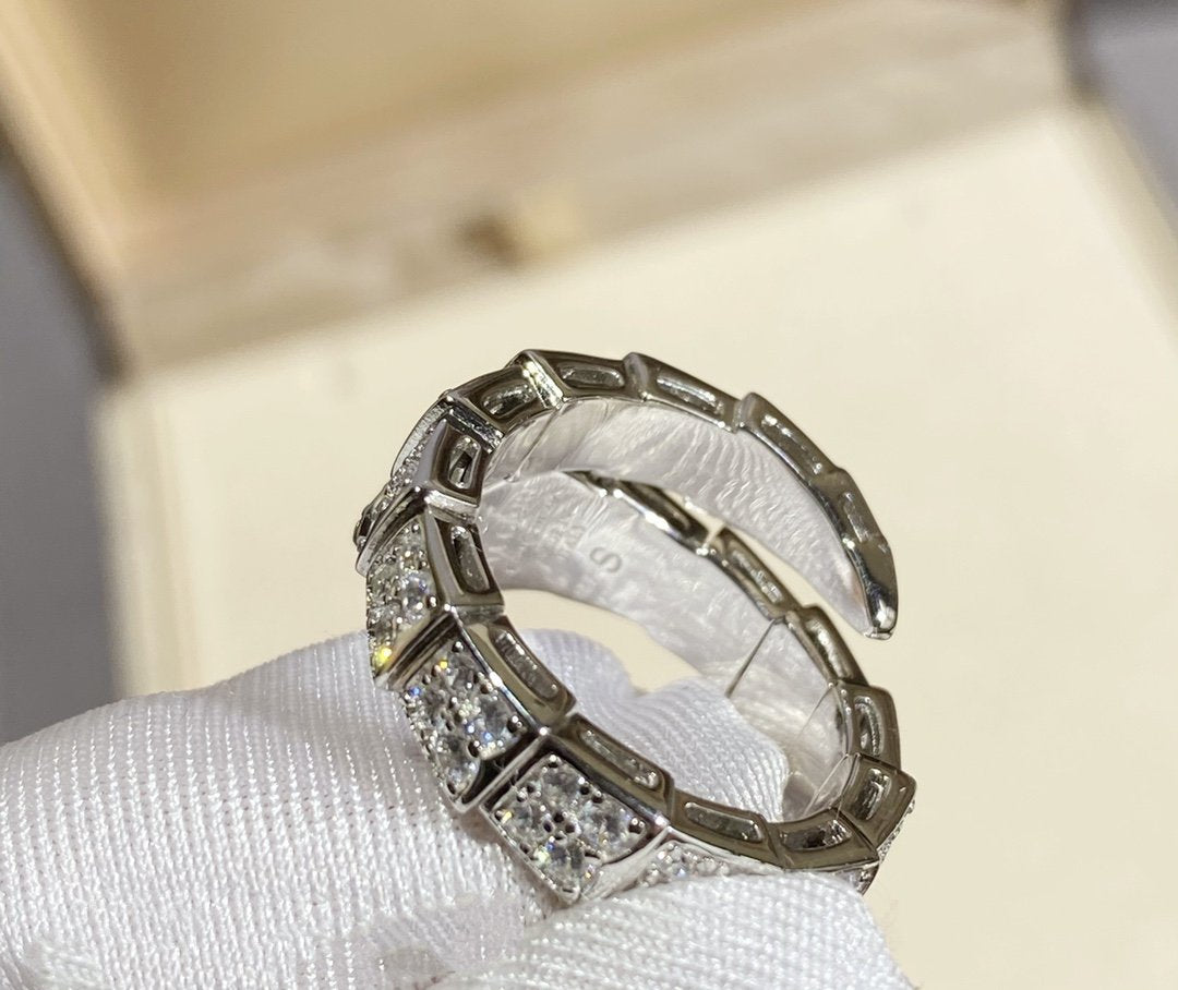 [⭐Haelin Jewelry]SERPENTI RING SILVER DIAMOND PAVED