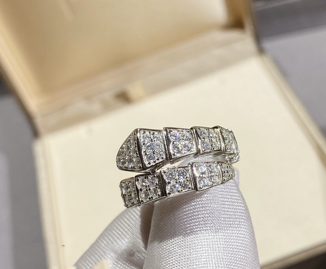 [⭐Haelin Jewelry]SERPENTI RING SILVER DIAMOND PAVED