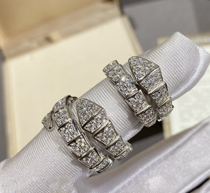 [⭐Haelin Jewelry]SERPENTI RING SILVER DIAMOND PAVED