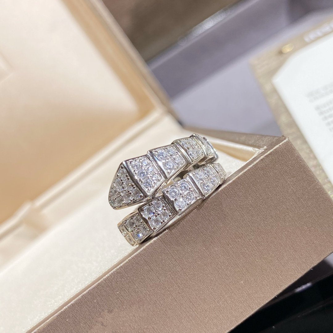 [⭐Haelin Jewelry]SERPENTI RING SILVER DIAMOND PAVED