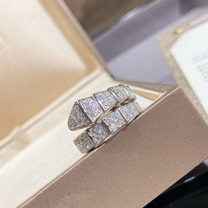 [⭐Haelin Jewelry]SERPENTI RING SILVER DIAMOND PAVED