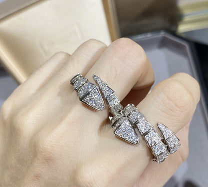 [⭐Haelin Jewelry]SERPENTI LARGE RING SILVER DIAMOND PAVED