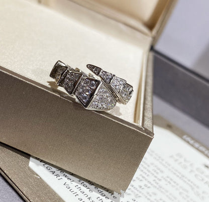 [⭐Haelin Jewelry]SERPENTI LARGE RING SILVER DIAMOND PAVED
