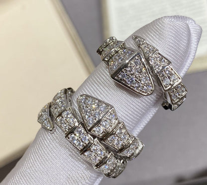 [⭐Haelin Jewelry]SERPENTI LARGE RING SILVER DIAMOND PAVED