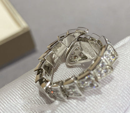 [⭐Haelin Jewelry]SERPENTI LARGE RING SILVER DIAMOND PAVED