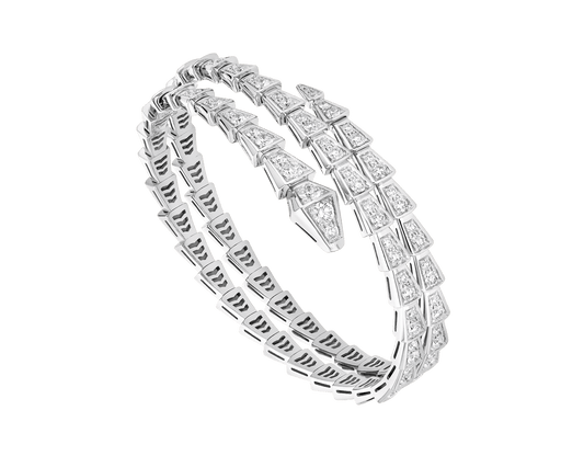[⭐Haelin Jewelry]SERPENTI BRACELET SILVER DIAMOND DOUBLE ROW