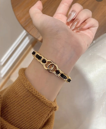 [⭐Haelin Jewelry]Double C Open Bangle