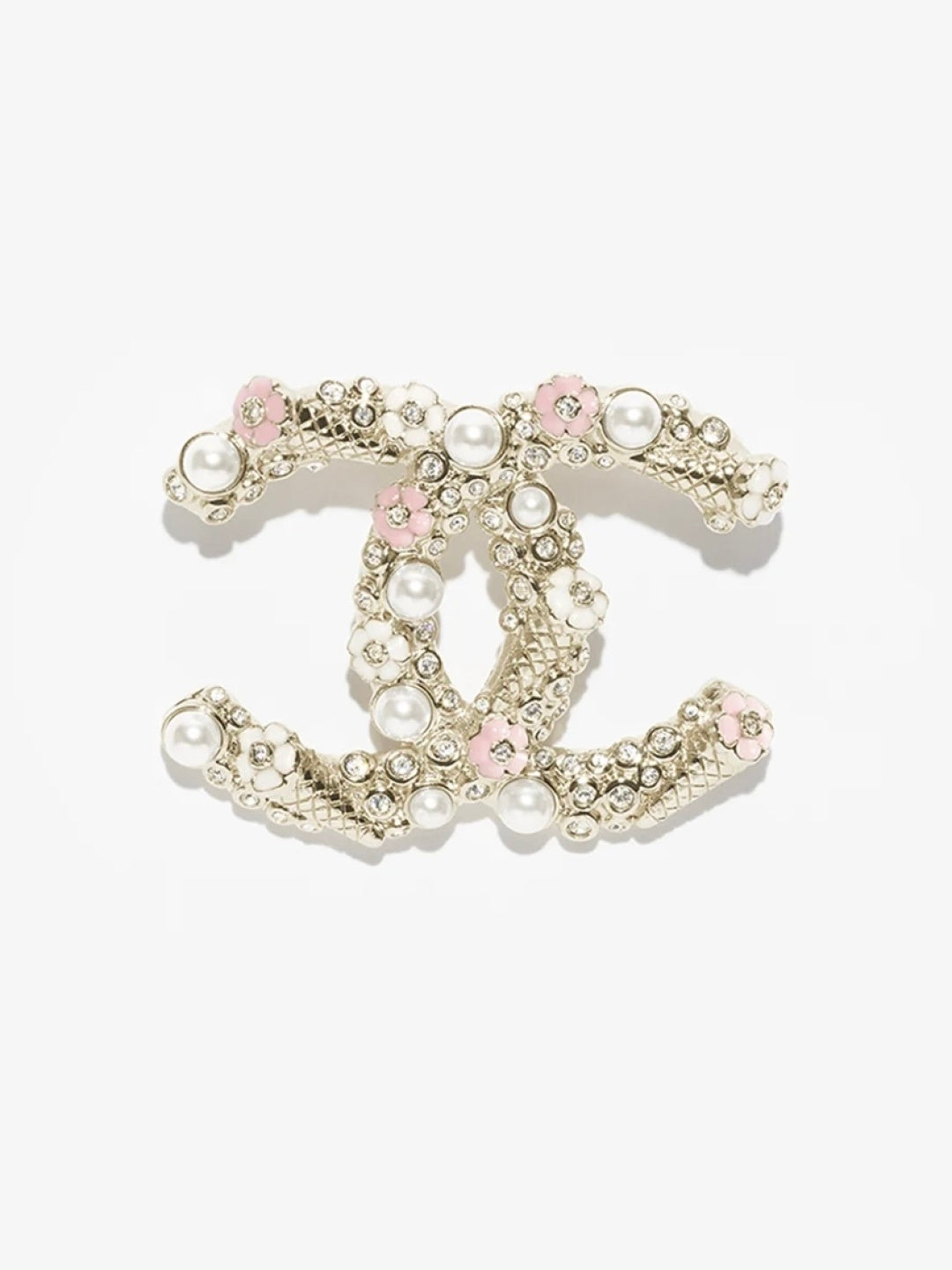 [⭐Haelin Jewelry]26C Pink-White Enamel Ice Cream Cone Double C Brooch