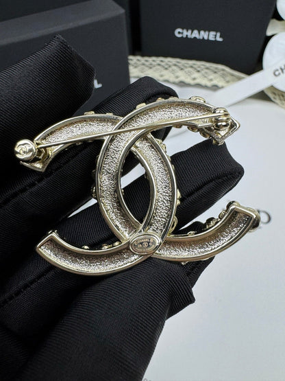 [⭐Haelin Jewelry]26C Pink-White Enamel Ice Cream Cone Double C Brooch