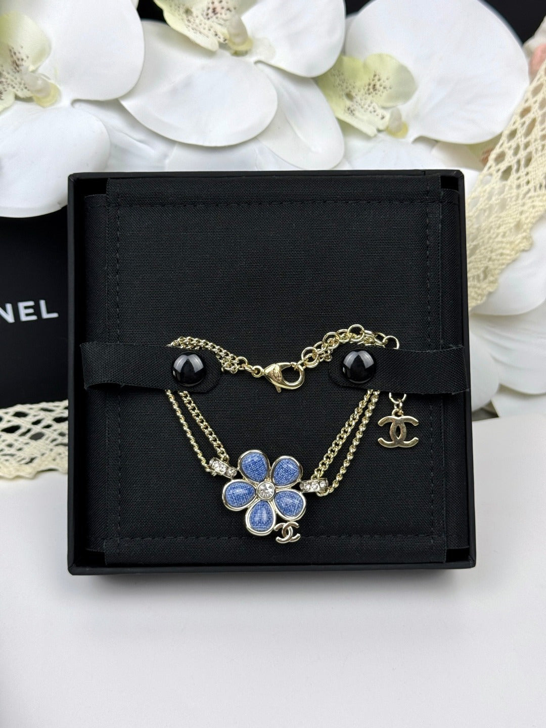 [⭐Haelin Jewelry]VOLTE New Blue Floral Double-Layer Bracelet