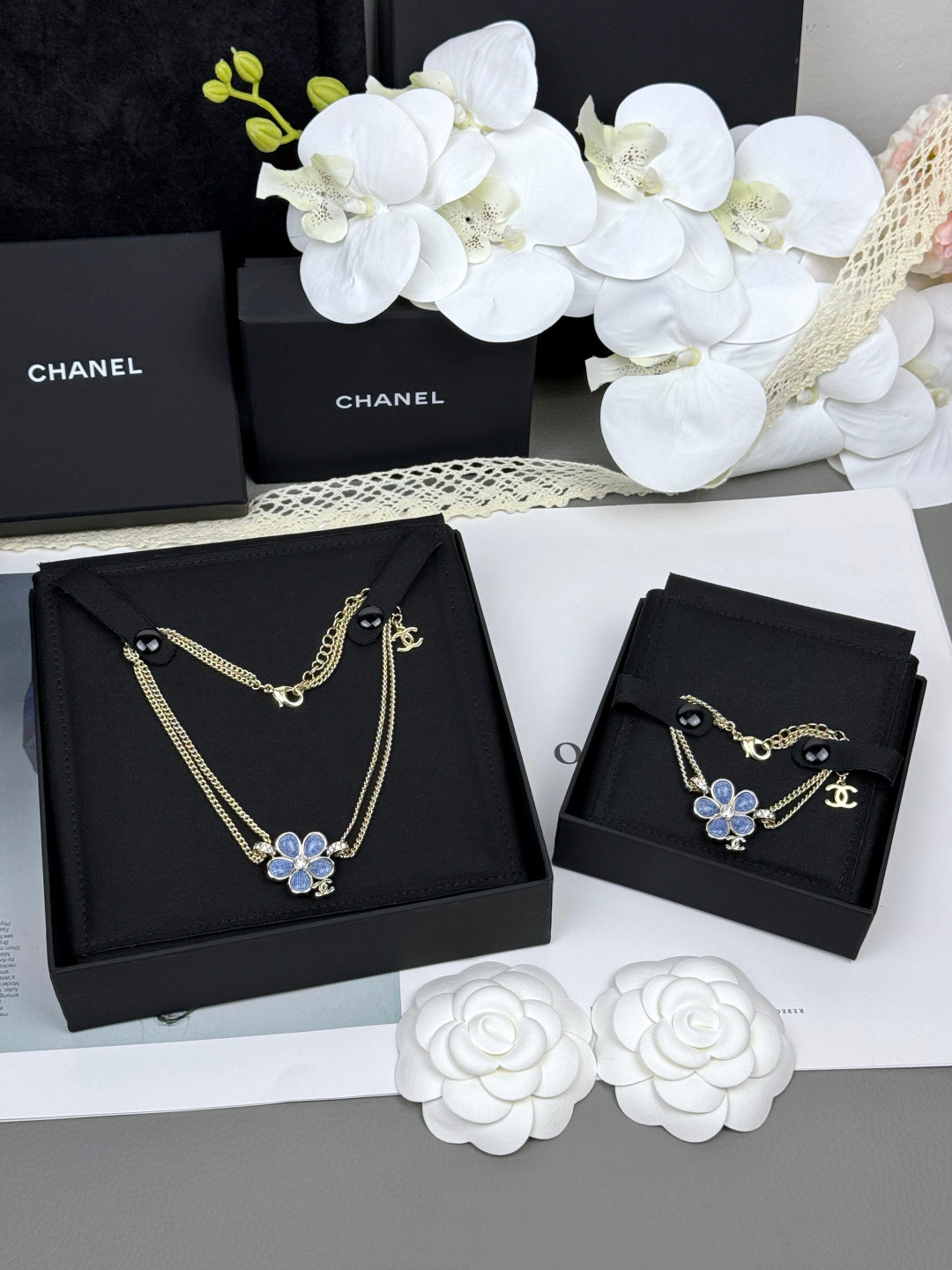 [⭐Haelin Jewelry]VOLTE New Blue Floral Double-Layer Bracelet