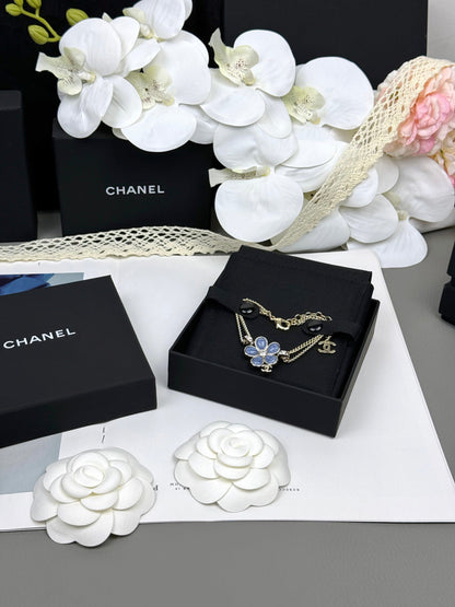 [⭐Haelin Jewelry]VOLTE New Blue Floral Double-Layer Bracelet