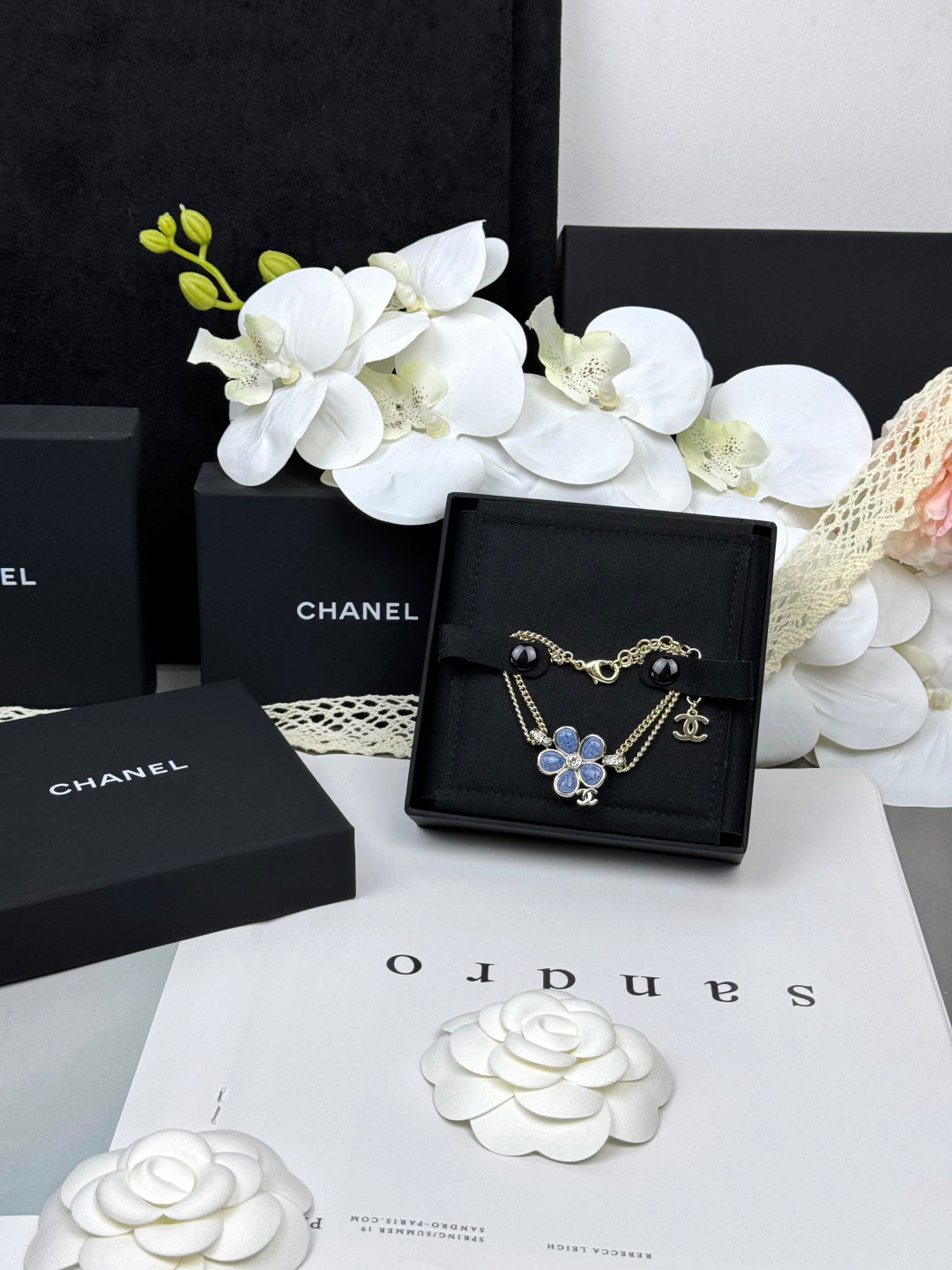 [⭐Haelin Jewelry]VOLTE New Blue Floral Double-Layer Bracelet