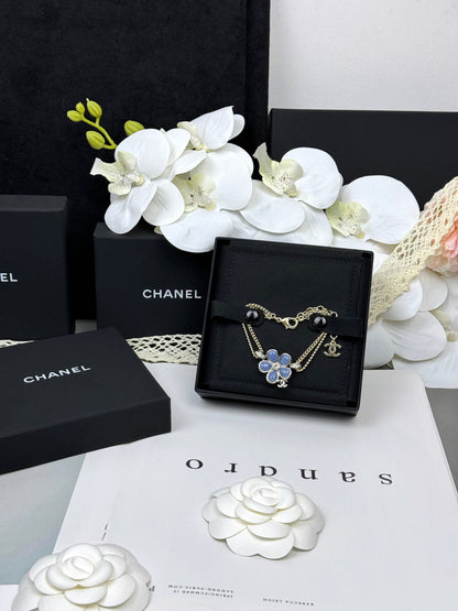 [⭐Haelin Jewelry]VOLTE New Blue Floral Double-Layer Bracelet