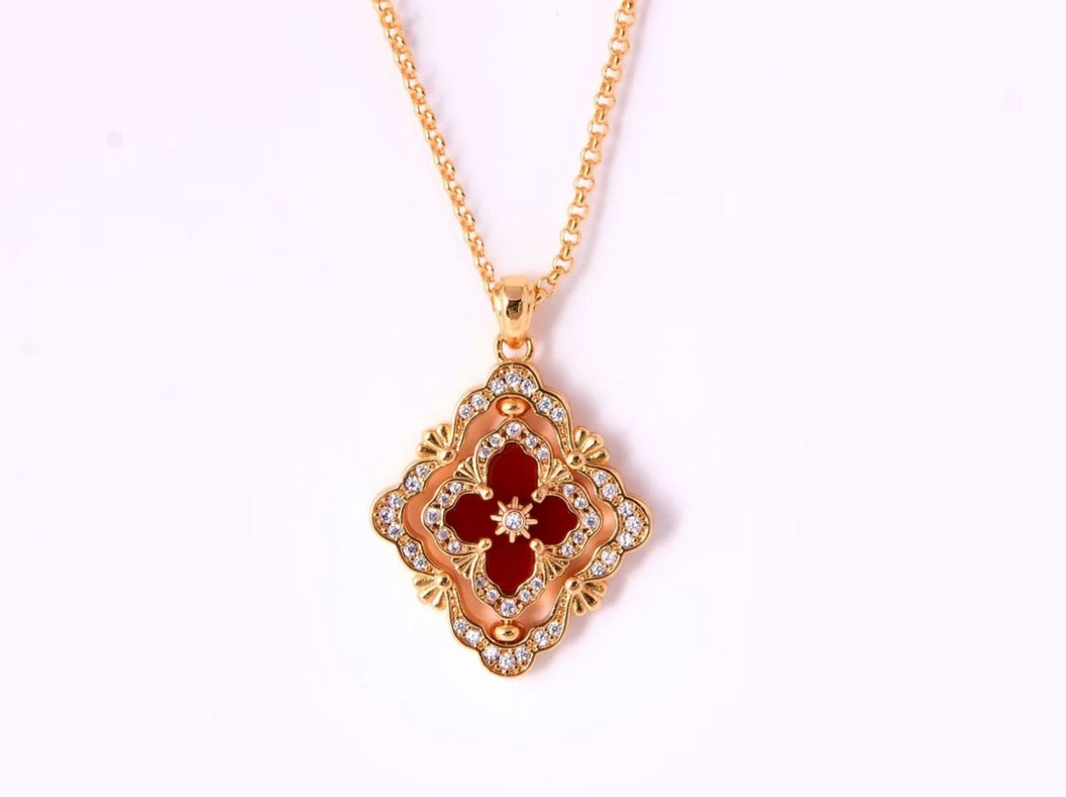 [⭐Haelin Jewelry] B.C.L ENAMEL ROTATING SINGLE-DIAMOND NECKLACE（Various colors）