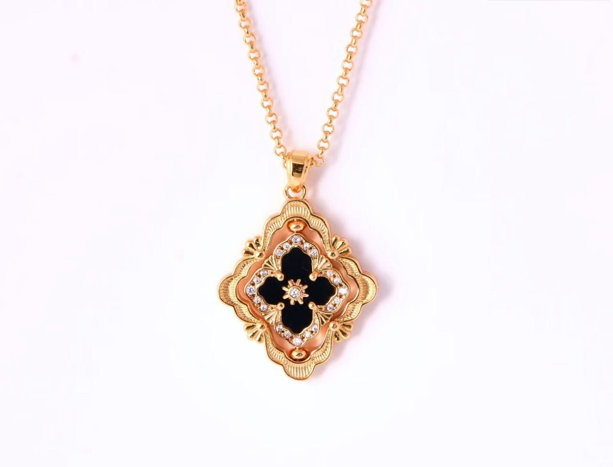 [⭐Haelin Jewelry] B.C.L ENAMEL ROTATING SINGLE-DIAMOND NECKLACE（Various colors）