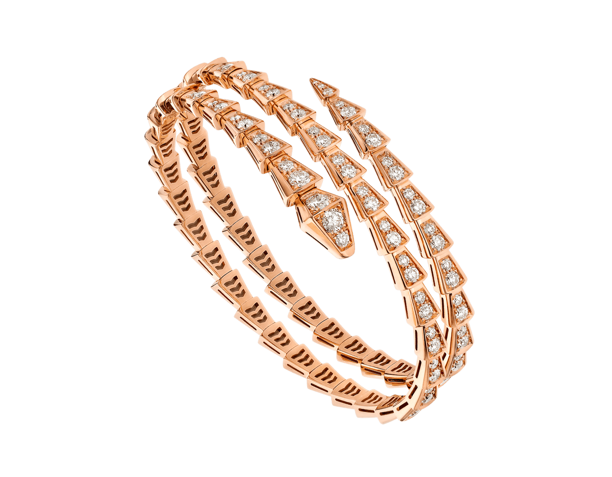 [⭐Haelin Jewelry]SERPENTI BRACELET PINK GOLD DIAMOND DOUBLE ROW