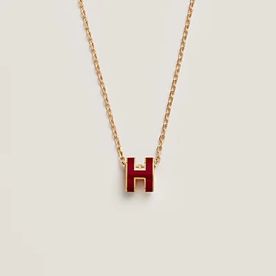 [⭐Haelin Jewelry]HM CLIC RED ENAMEL GOLD NECKLACE