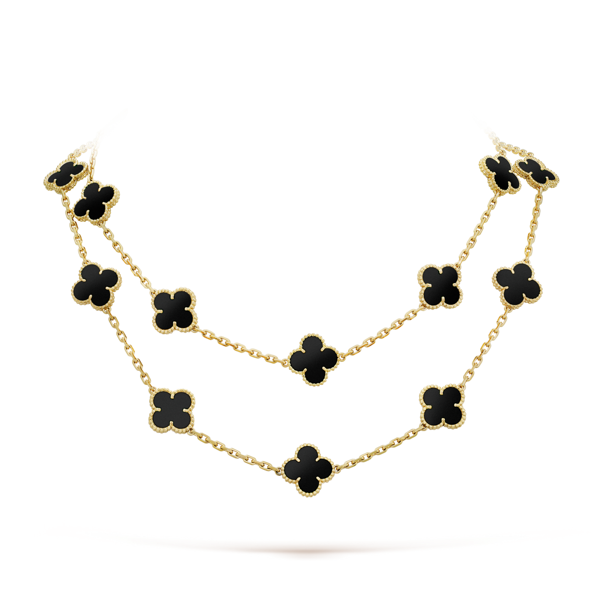 [⭐Haelin Jewelry]CLOVER 20 MOTIFS ONYX NECKLACE