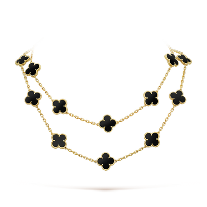 [⭐Haelin Jewelry]CLOVER 20 MOTIFS ONYX NECKLACE