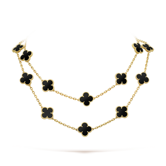 [⭐Haelin Jewelry]CLOVER 20 MOTIFS ONYX NECKLACE