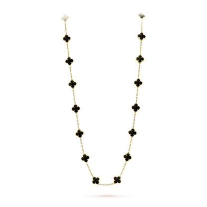 [⭐Haelin Jewelry]CLOVER 20 MOTIFS ONYX NECKLACE