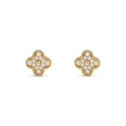 [⭐Haelin Jewelry]CLOVER MEDIUM 1 MOTIFS FUll DIAMOND EARRINGS