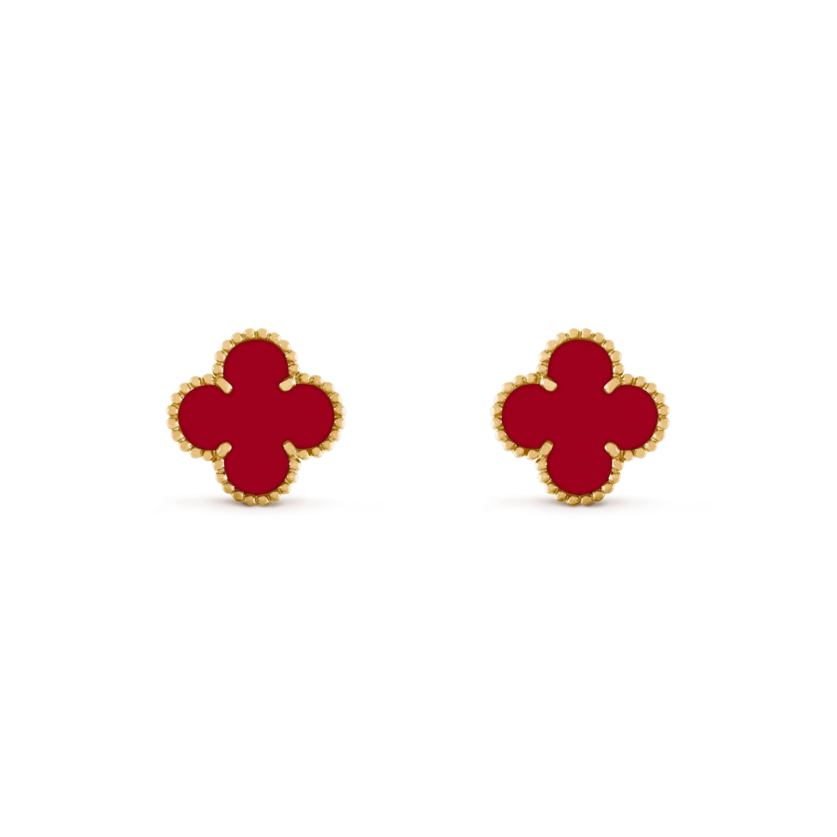 [⭐Haelin Jewelry]CLOVER MEDIUM 1 MOTIFS CARNELIAN  EARRINGS