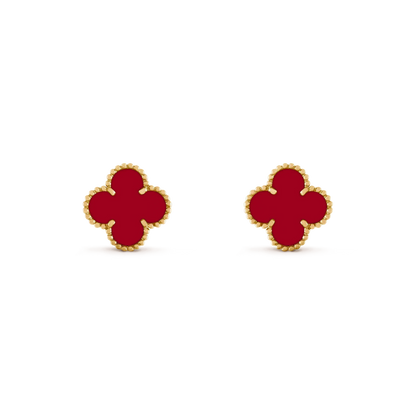 [⭐Haelin Jewelry]CLOVER MEDIUM 1 MOTIFS CARNELIAN  EARRINGS