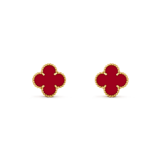[⭐Haelin Jewelry]CLOVER MEDIUM 1 MOTIFS CARNELIAN  EARRINGS
