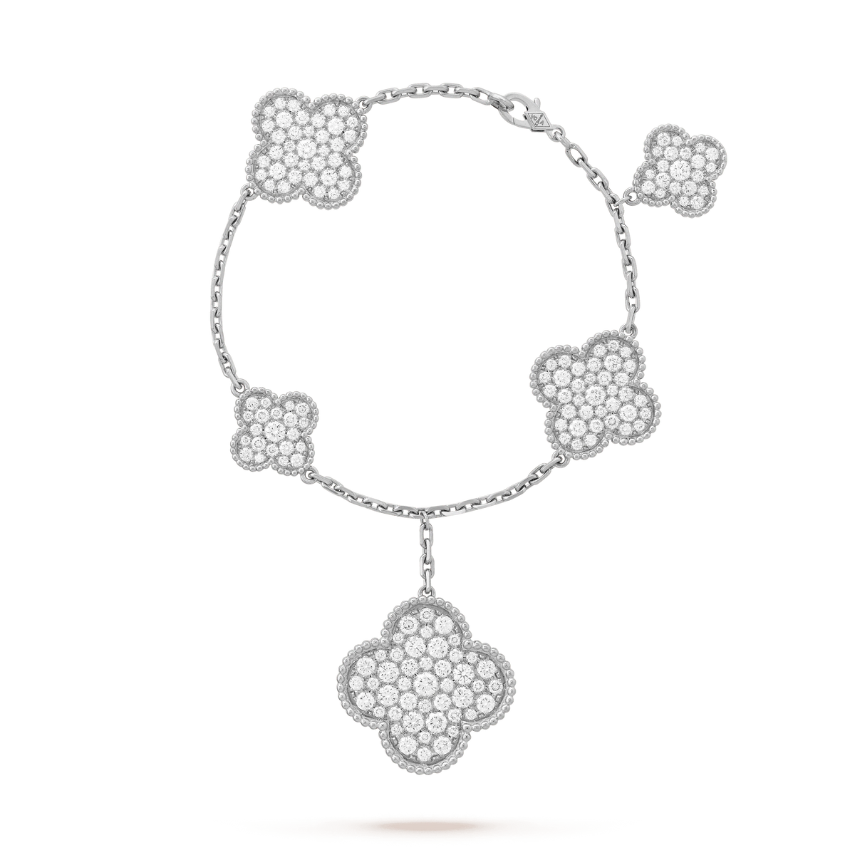 [⭐Haelin Jewelry]CLOVER 6 MOTIFS SILVER DIAMOND BRACELET