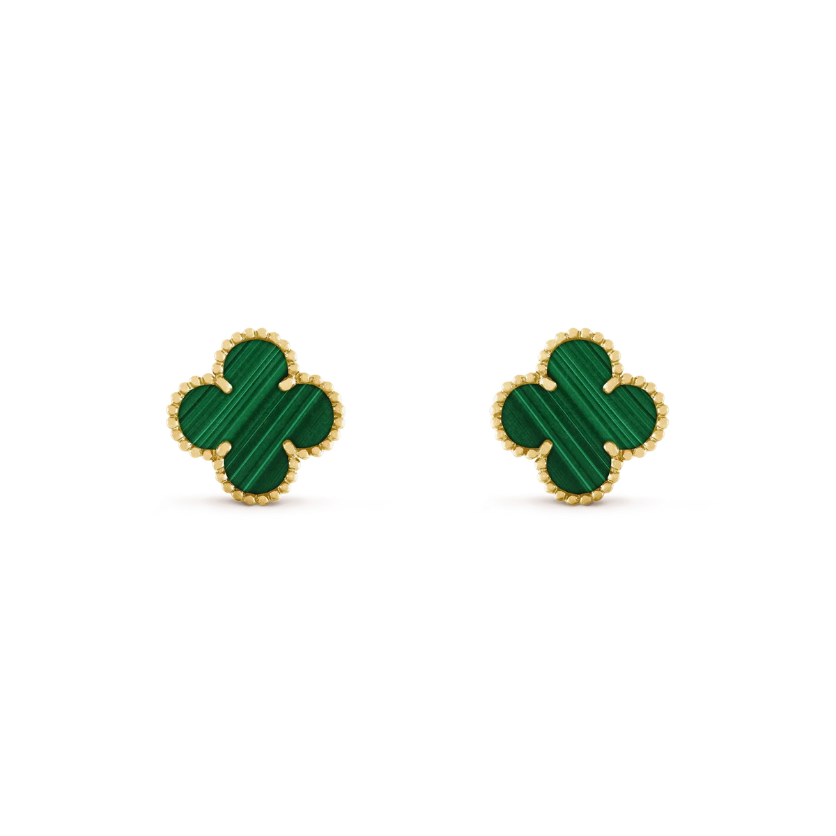 [⭐Haelin Jewelry]CLOVER MEDIUM 1 MOTIFS MALACHITE  EARRINGS