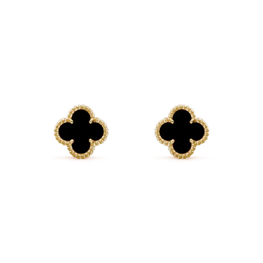 [⭐Haelin Jewelry]CLOVER MINI 9.5MM BLACK MOP EARRINGS