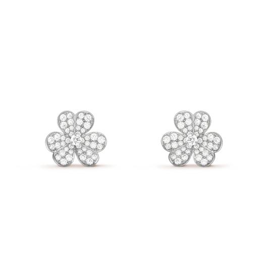 [⭐Haelin Jewelry]CLOVER COMOS DIAMOND EARRINGS SILVER