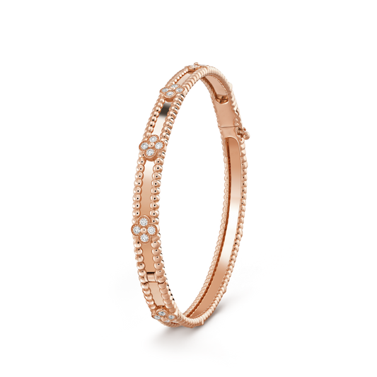 [⭐Haelin Jewelry]CLOVER BRACELET 4MM DIAMONDS