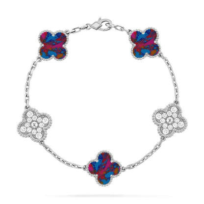 [⭐Haelin Jewelry]CLOVER 5 MOTIF COLOR GEMSTONES BRACELET COLLECTION