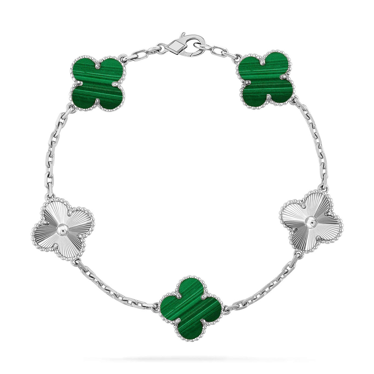 [⭐Haelin Jewelry] CLOVER 5 MOTIF MALACHITE BRACELET COLLECTION