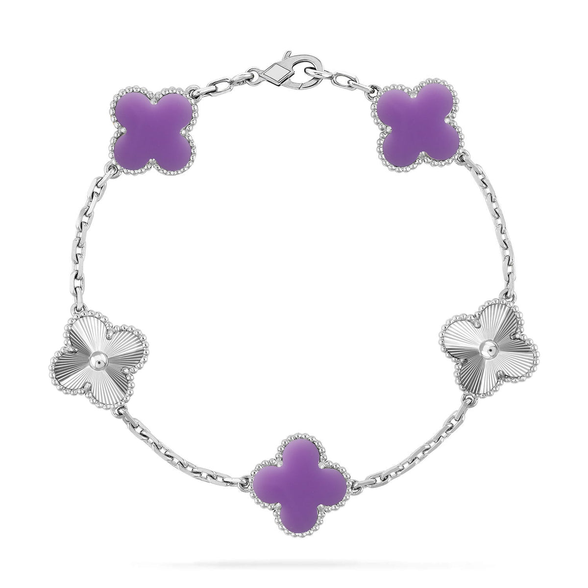[⭐Haelin Jewelry]CLOVER 5 MOTIF LIGHT PURPLE BRACELET COLLECTION