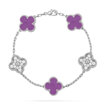 [⭐Haelin Jewelry] CLOVER 5 MOTIF VIOLET BRACELET COLLECTION