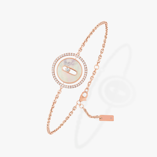 [⭐Haelin Jewelry]Demo MOVE WHITE MOTHER OF PEARL PINK GOLD DIAMOND BRACELET