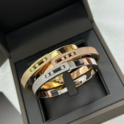[⭐Haelin Jewelry]Move Noa Rose Gold Pavé Diamond Bangle Bracelet